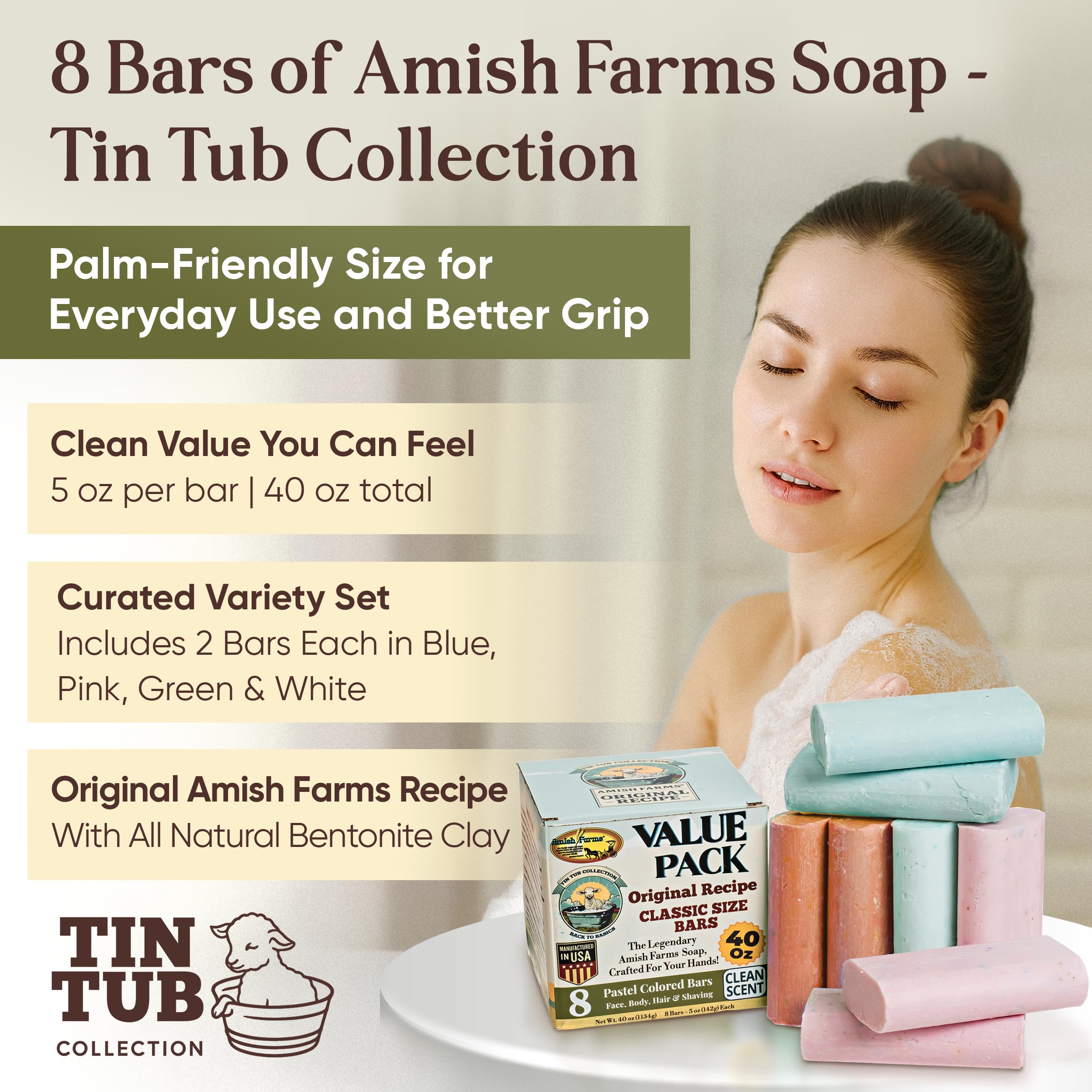Vegan and cruelty-free Amish Farms Soap made in USA
