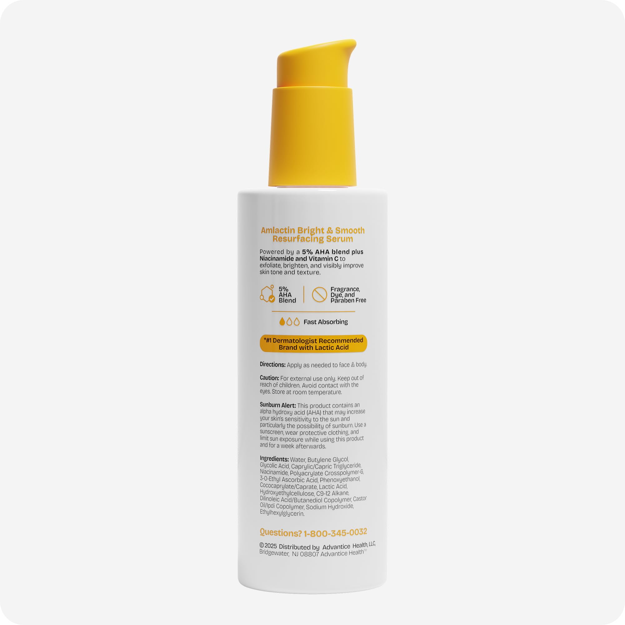 Amlactin Bright & Smooth serum product label image
