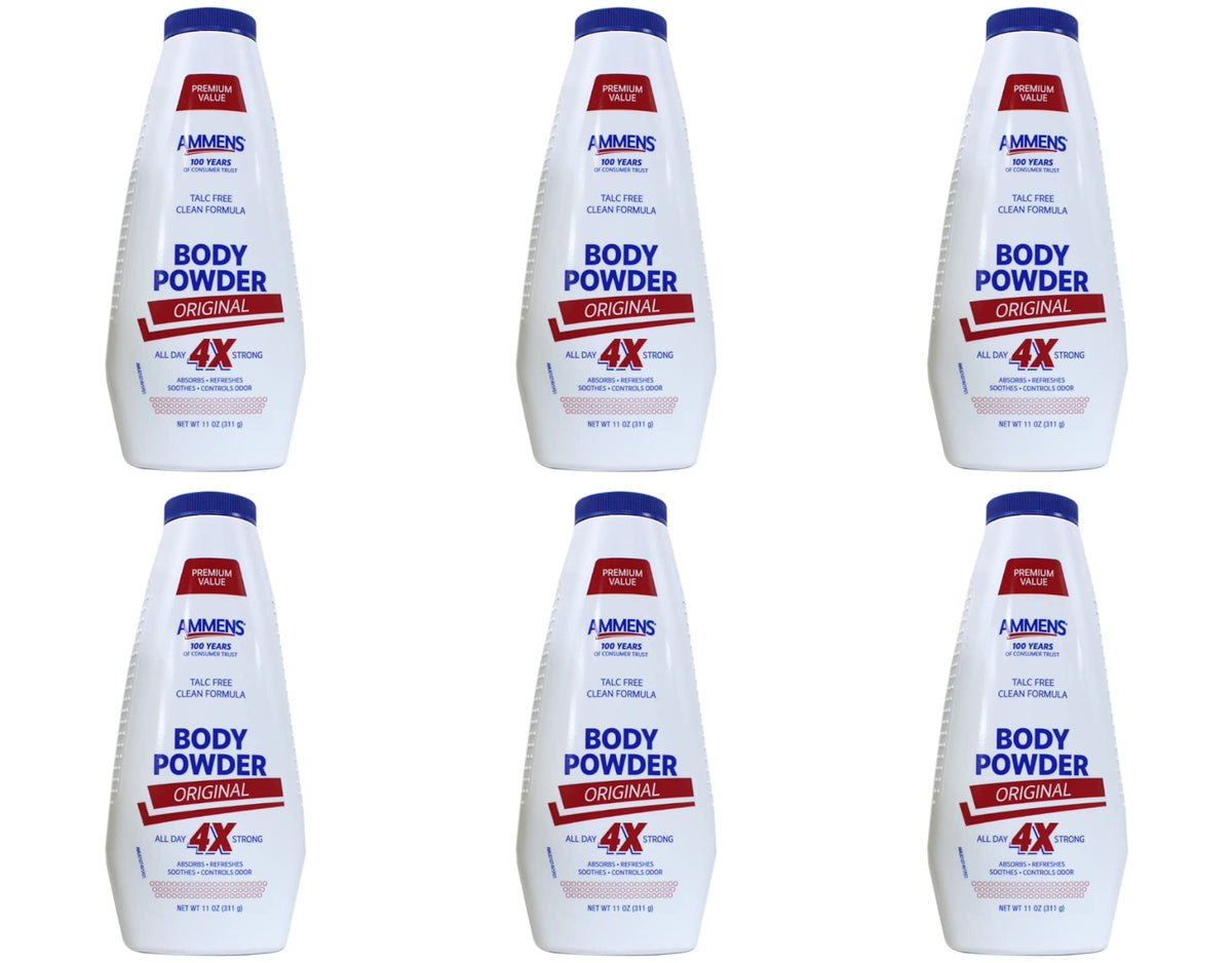 Ammens Body Powder Original packaging 11 oz bottle Pack of 6