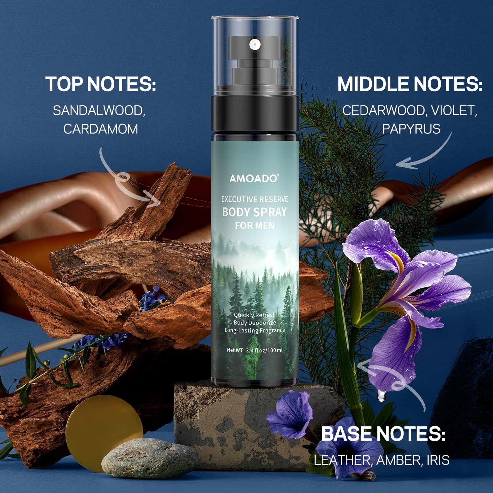 AMOADO three scent set travel size bottles