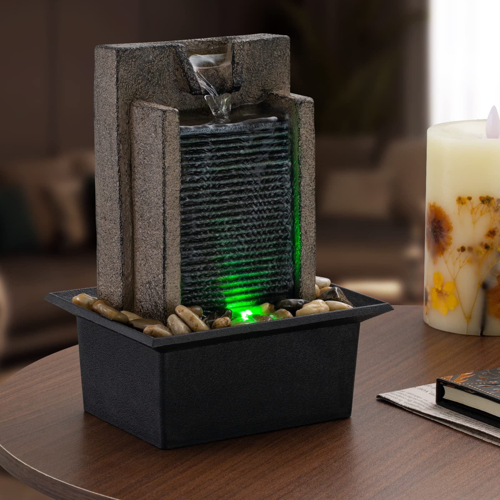 Tabletop fountain décor for home or office