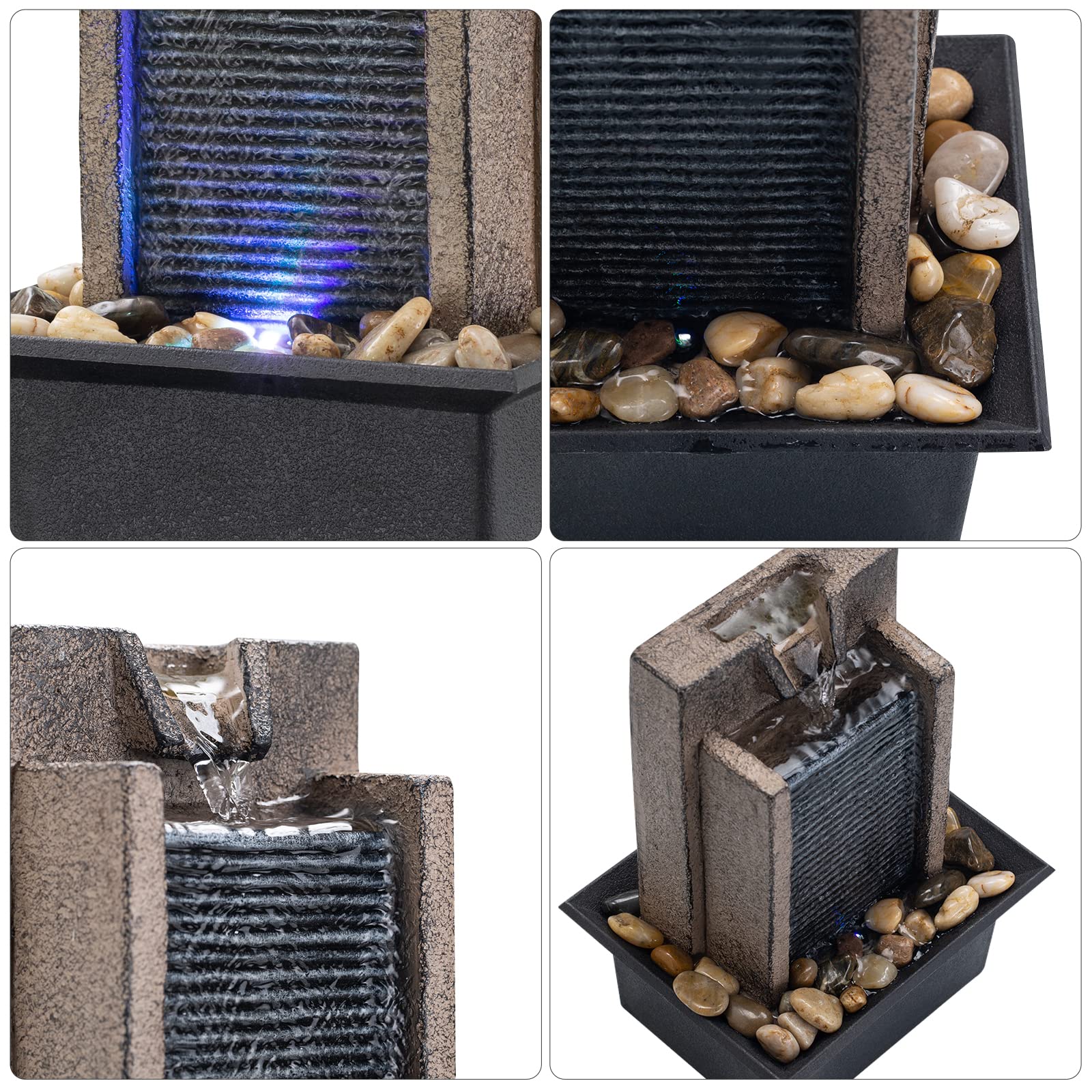 Self contained indoor fountain with built in pump