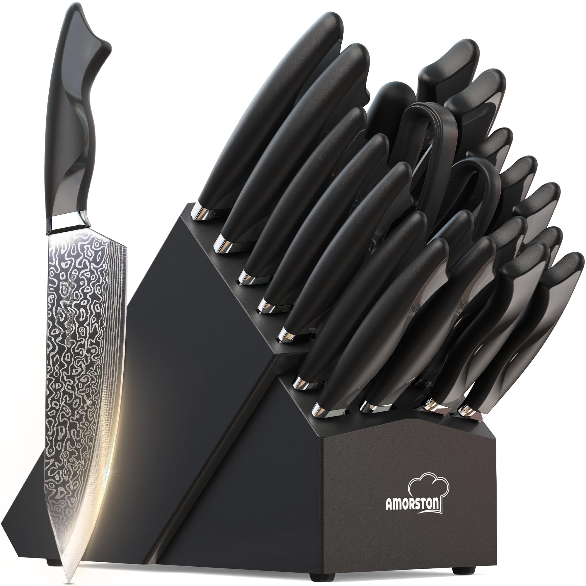 Amorston 22 piece knife set in block