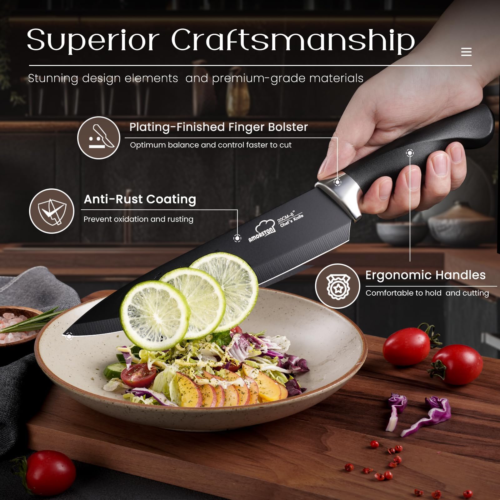 German stainless steel blades in Amorston set