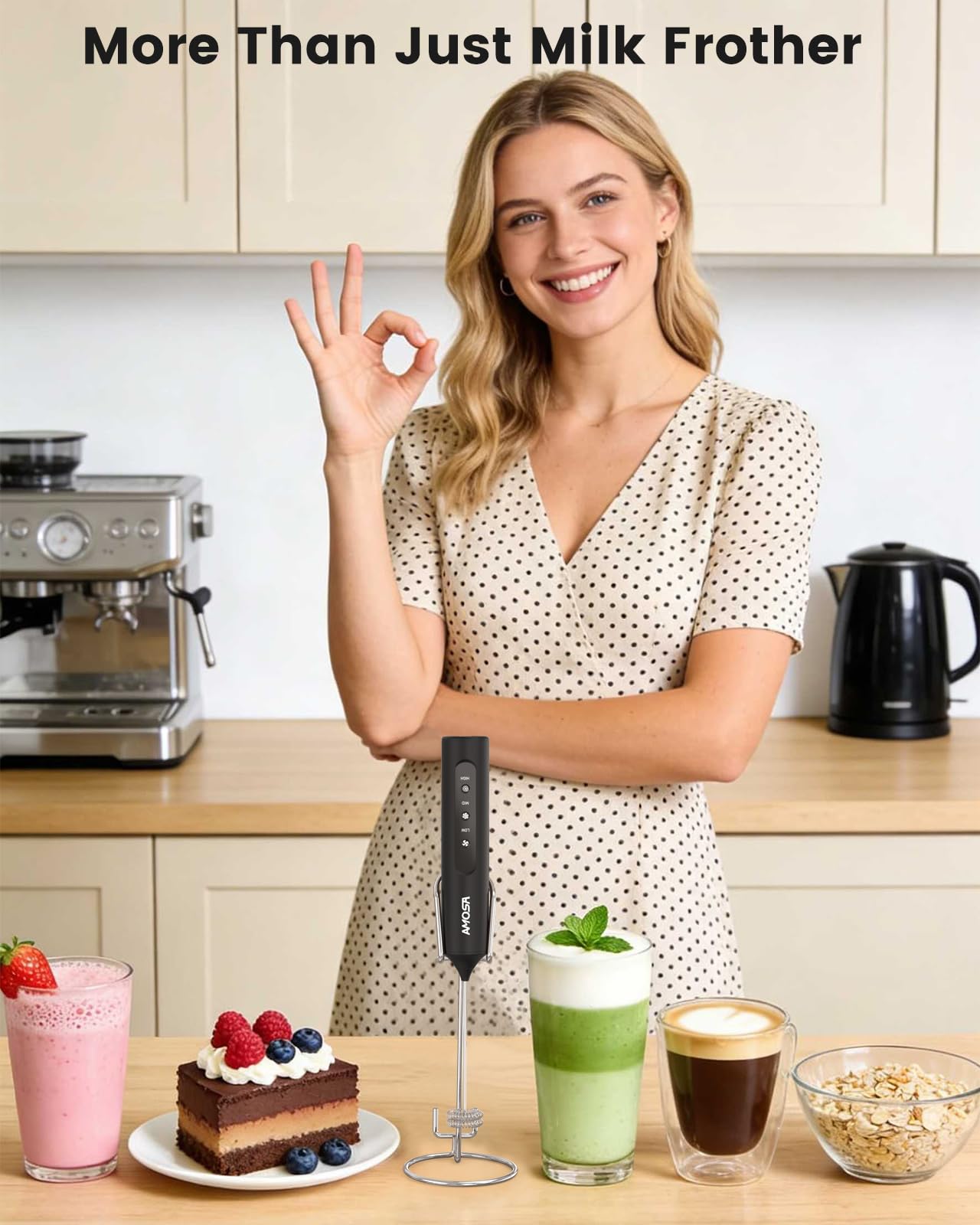 Battery powered frother shows 1500mAh capacity image