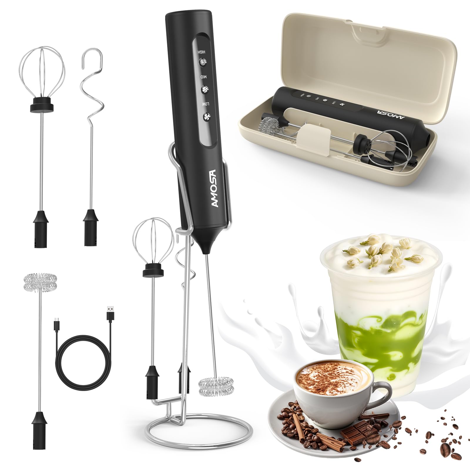 AMOSA Milk Frother Handheld product image