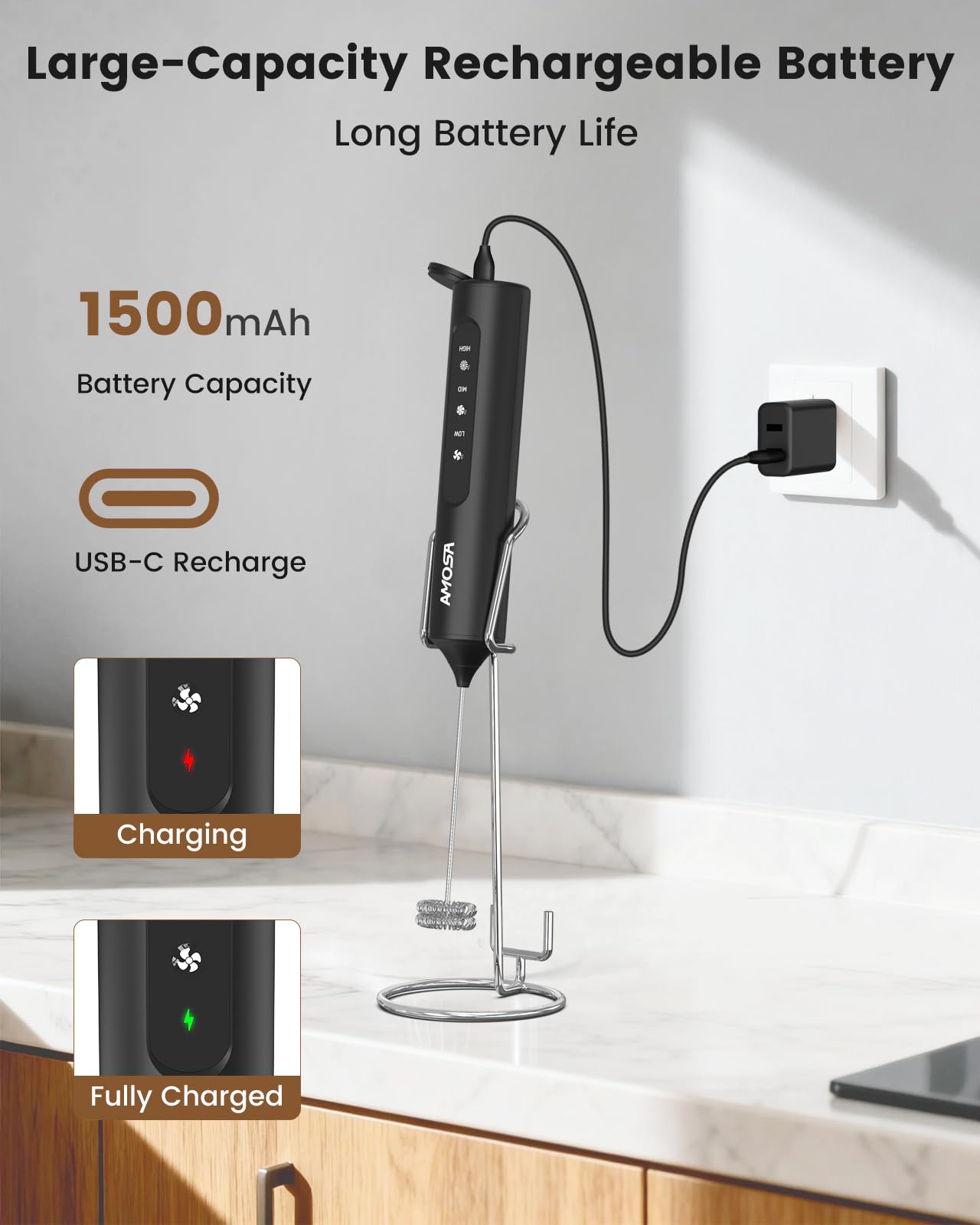 USB-C charging frother compatible image
