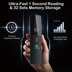 AmpMed Amplim no-touch thermometer handheld display
