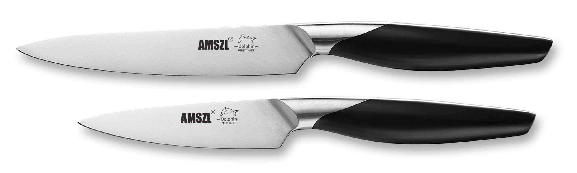 AMSZL paring knife set 2 pack with 3.5 inch blades and ABS handles