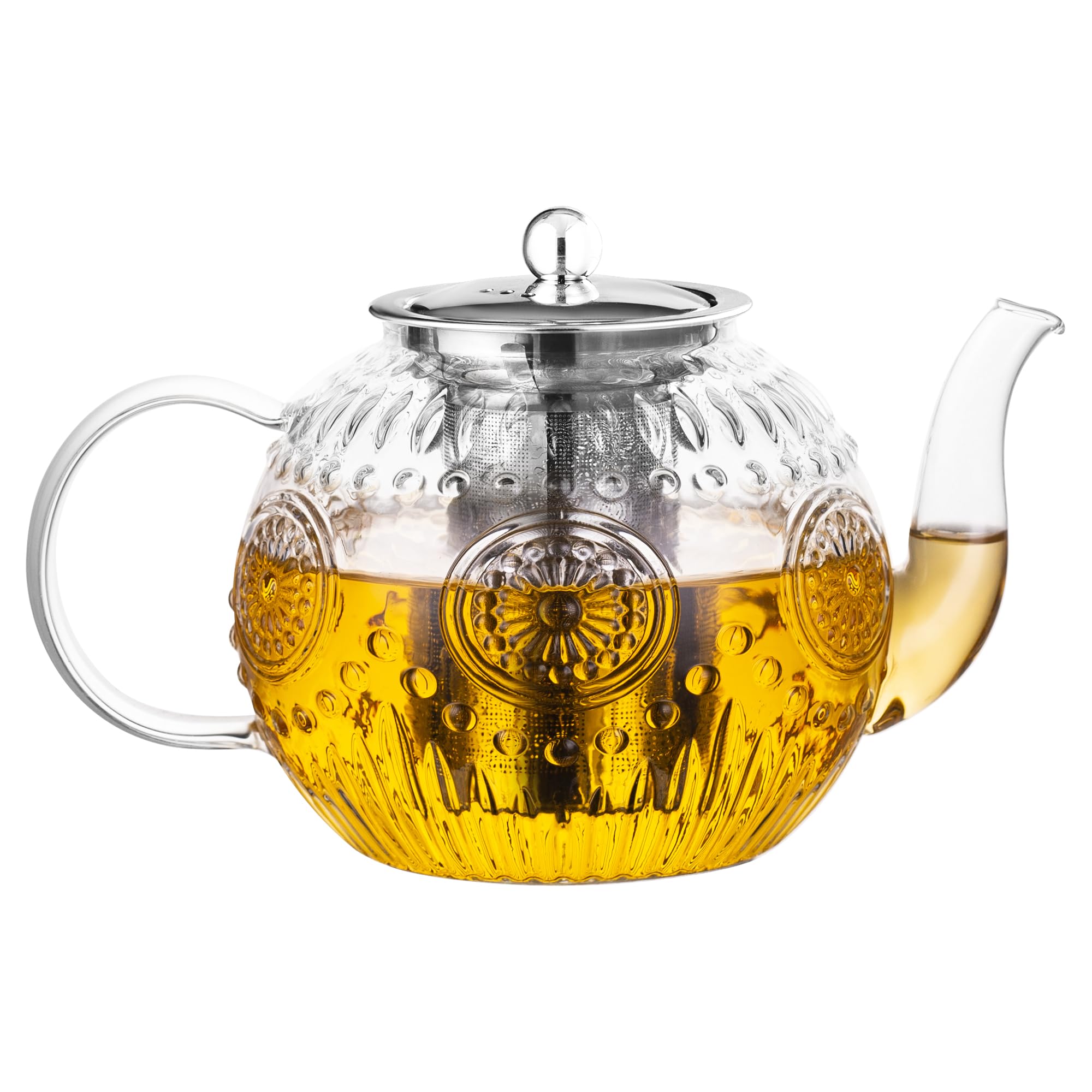 Amzcku 50OZ 1500ml teapot with removable infuser