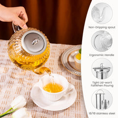 Borosilicate glass construction of Amzcku teapot