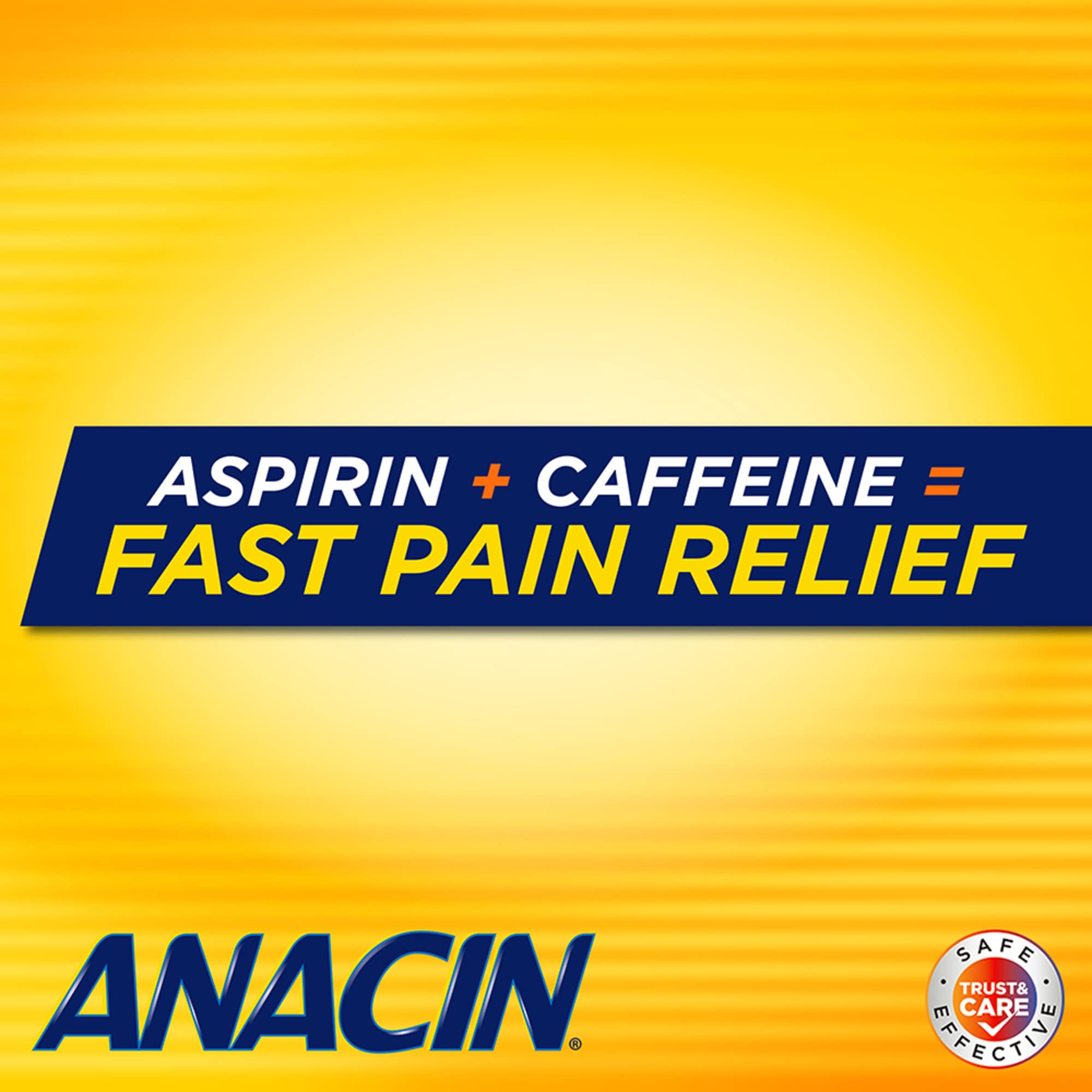 Anacin analgesic formula aspirin caffeine for headache relief