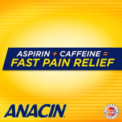 Anacin analgesic formula aspirin caffeine for headache relief