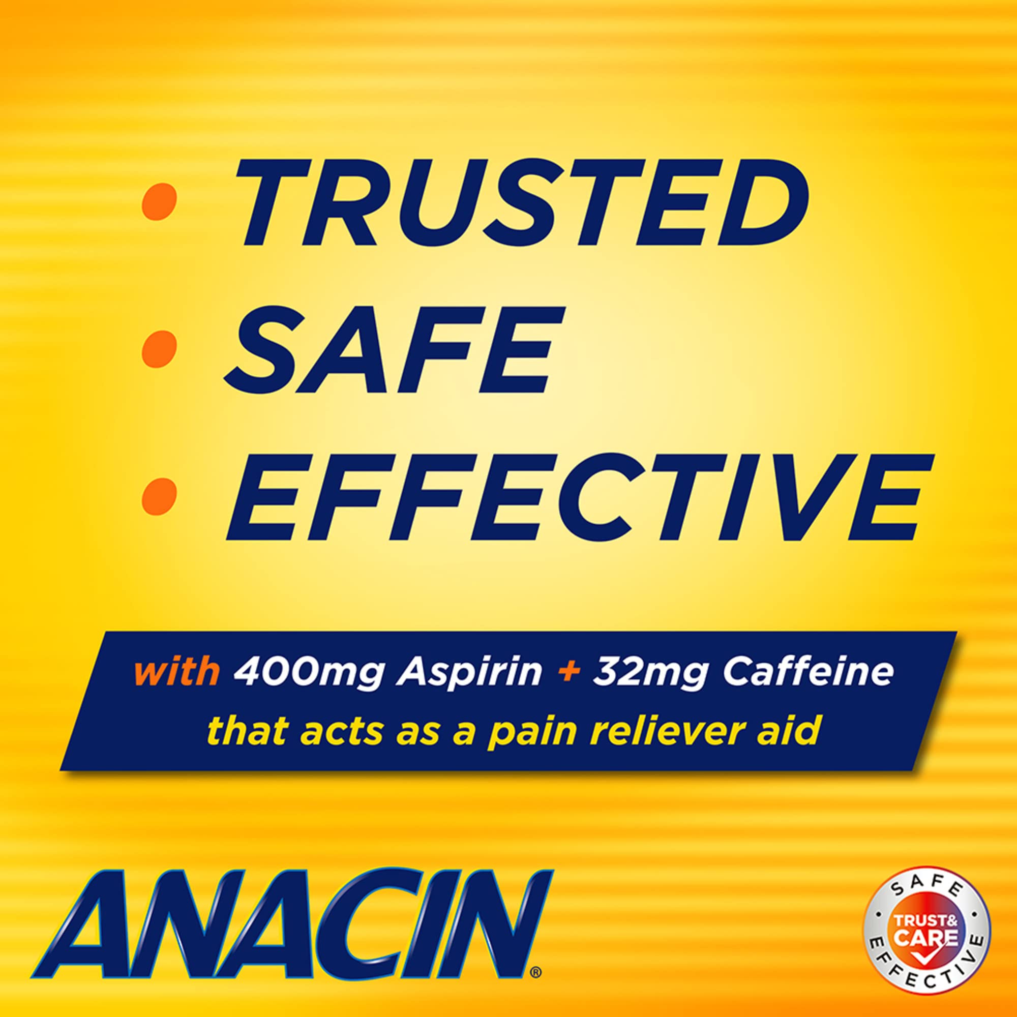 Anacin headache relief tablets product packaging