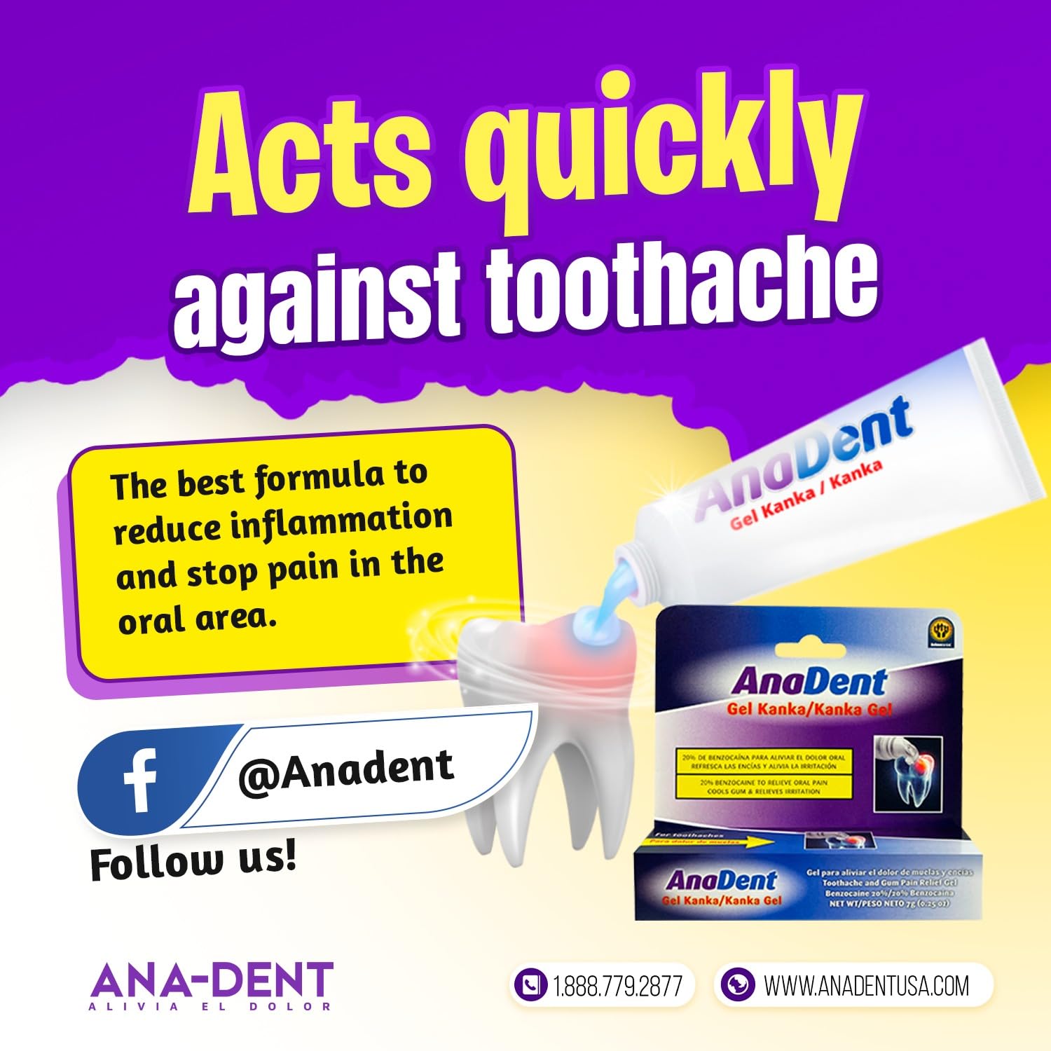 Anadent Toothache Gel canker sore and cavity relief