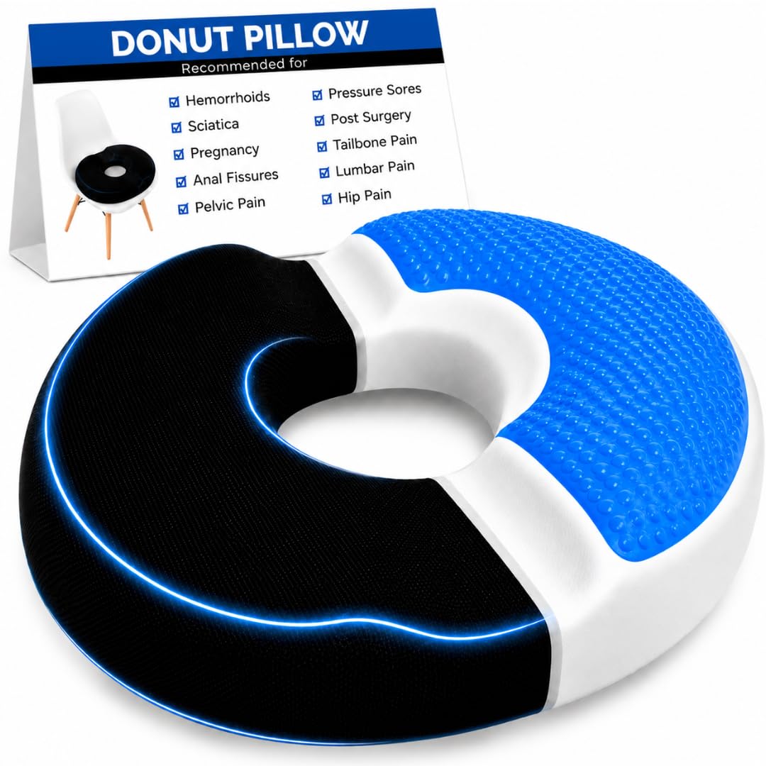 AnboCare Donut Gel Sitting Pillow memory foam with cooling gel layer
