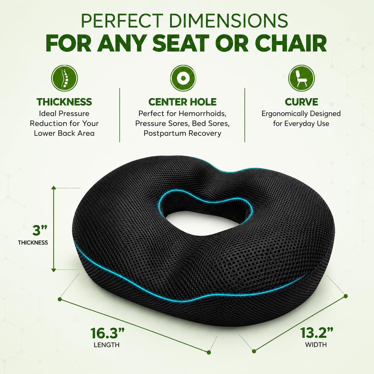 Hemorrhoid and postpartum relief donut pillow by AnboCare