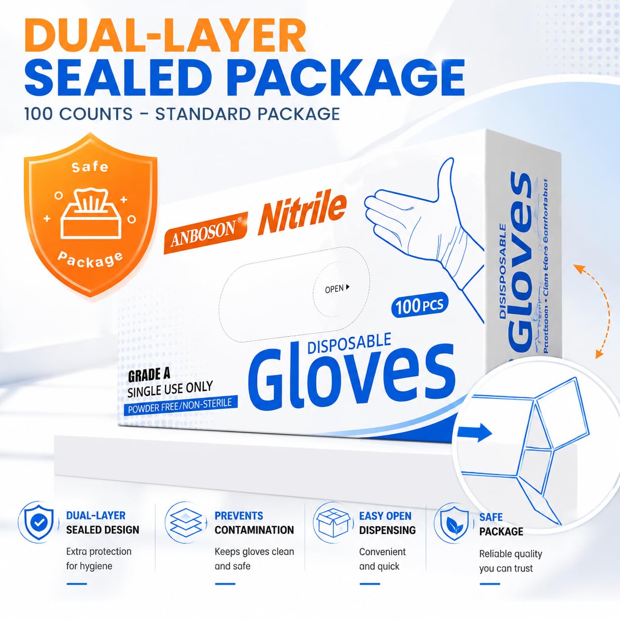 Heavy duty nitrile gloves for kitchen and workshop by ANBOSON