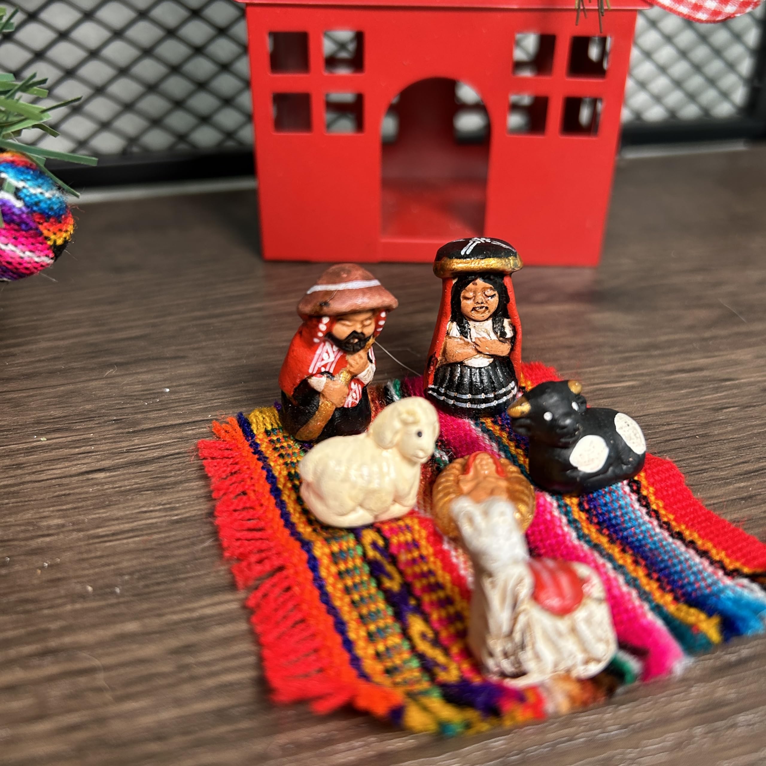Handcrafted clay nativity Peru figures