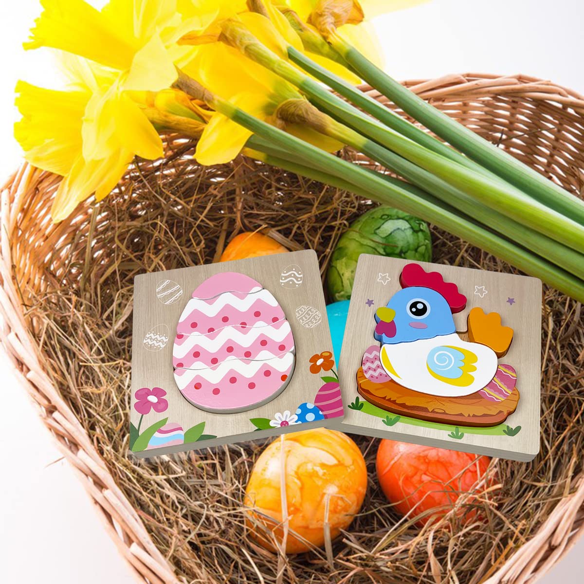 4 pack Easter wooden puzzle set by Anditoy for kids