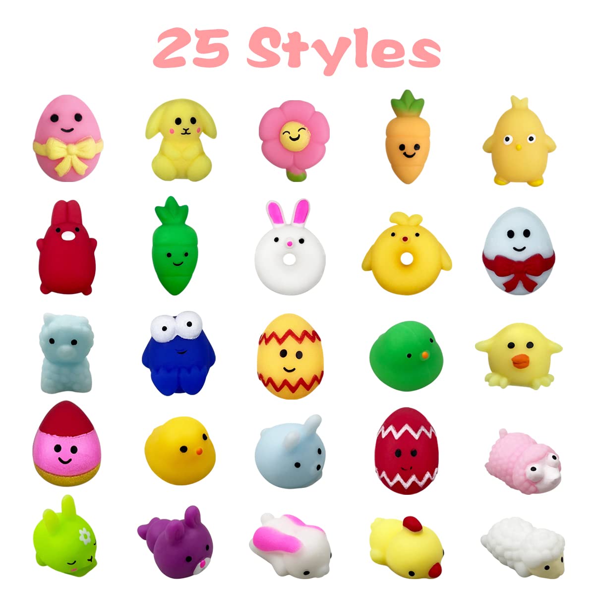Anditoy Easter Mochi Squishy Toys 25 styles assortment