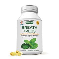 andrew lessman procaps breath plus internal breath freshener bottle