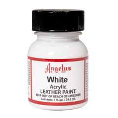 Angelus acrylic leather paint white 1oz bottle