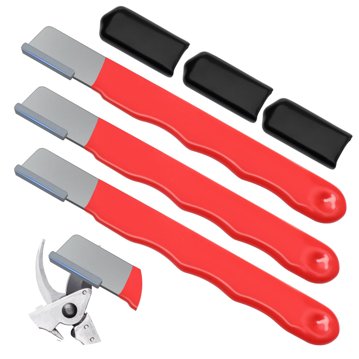 Anglekai 3PCS garden tool sharpener red 12.1 cm