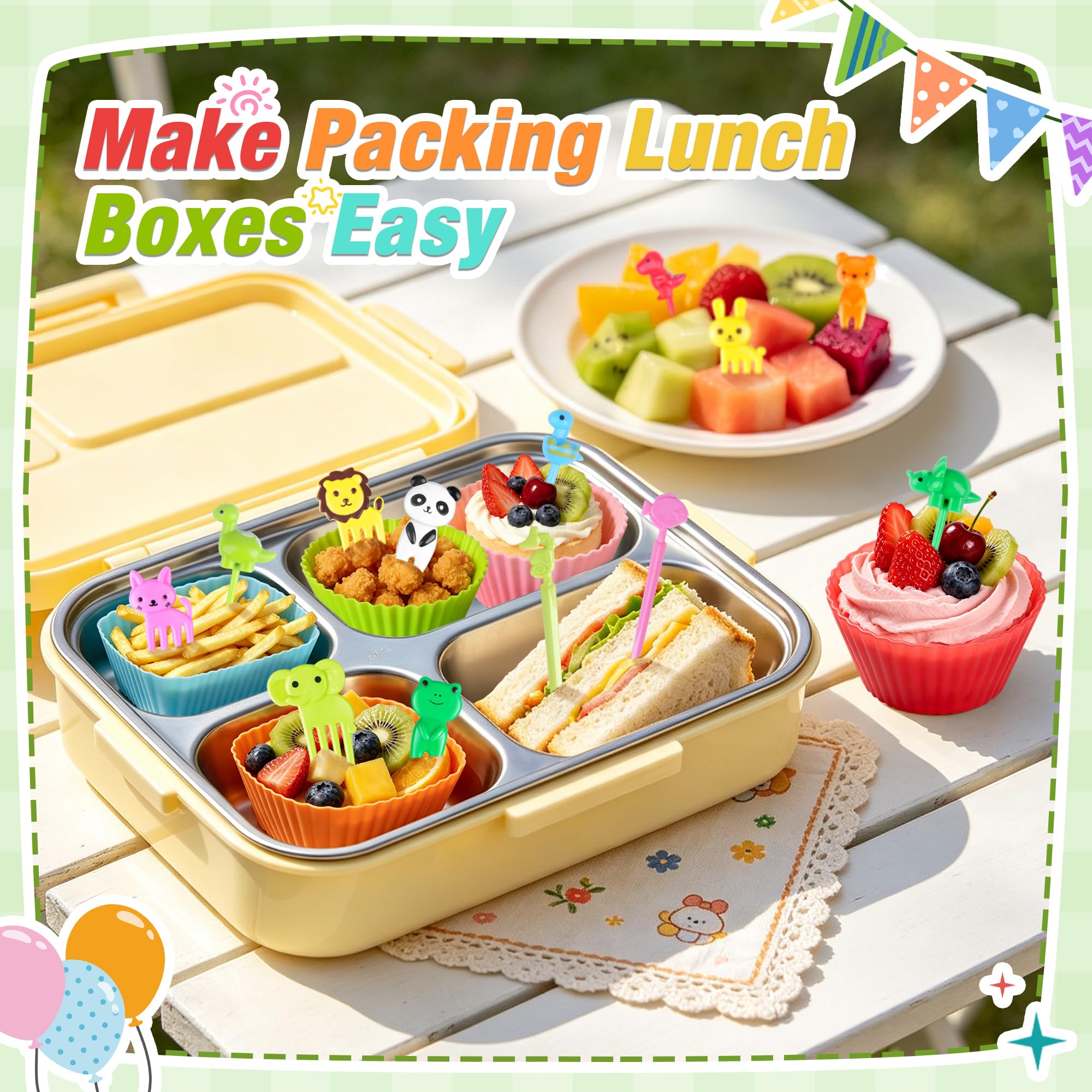 Animal food picks for kids lunchbox