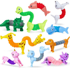 10 PCS Animal Pop Tubes set with assorted animal designs