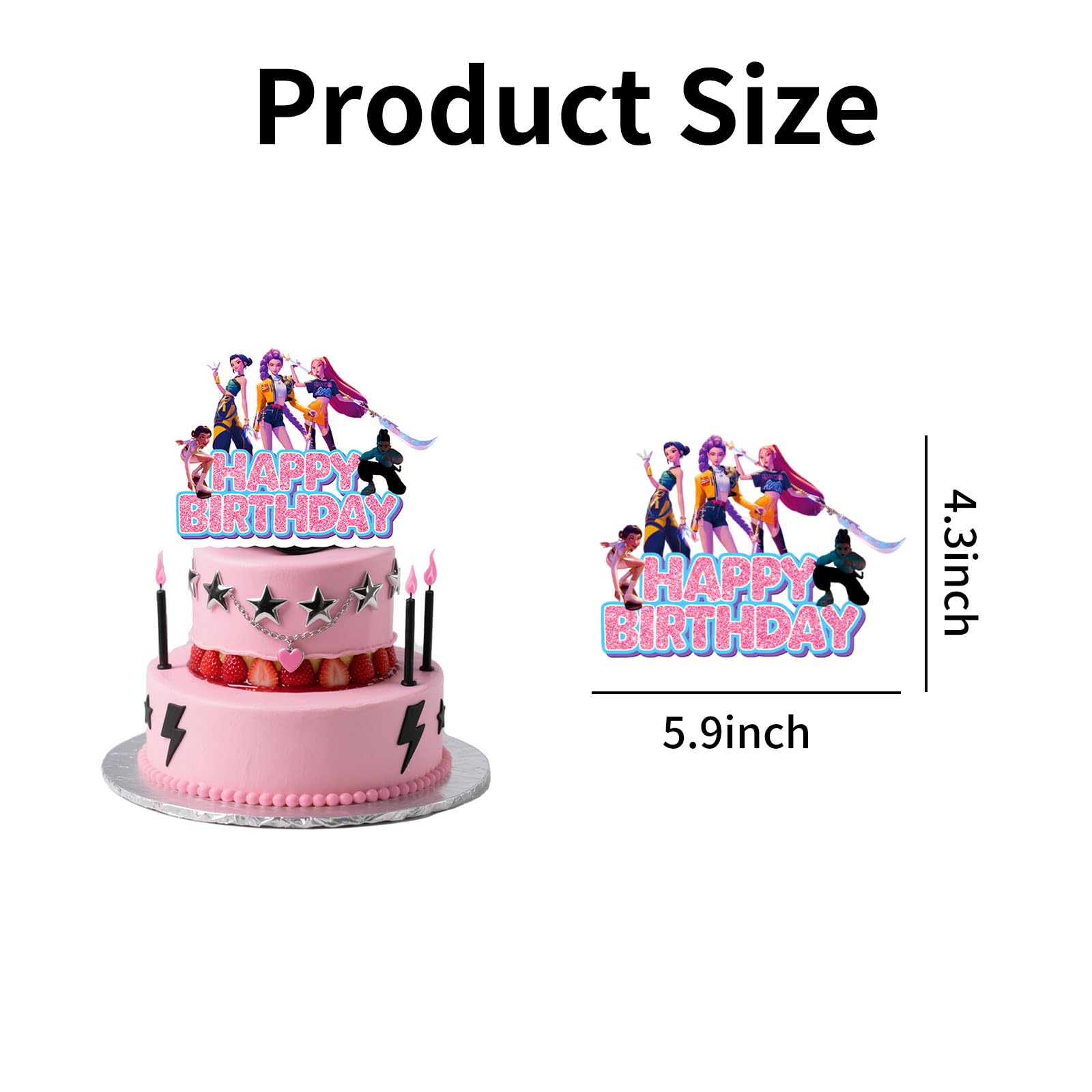 Party cake decorations for girls anime style topper