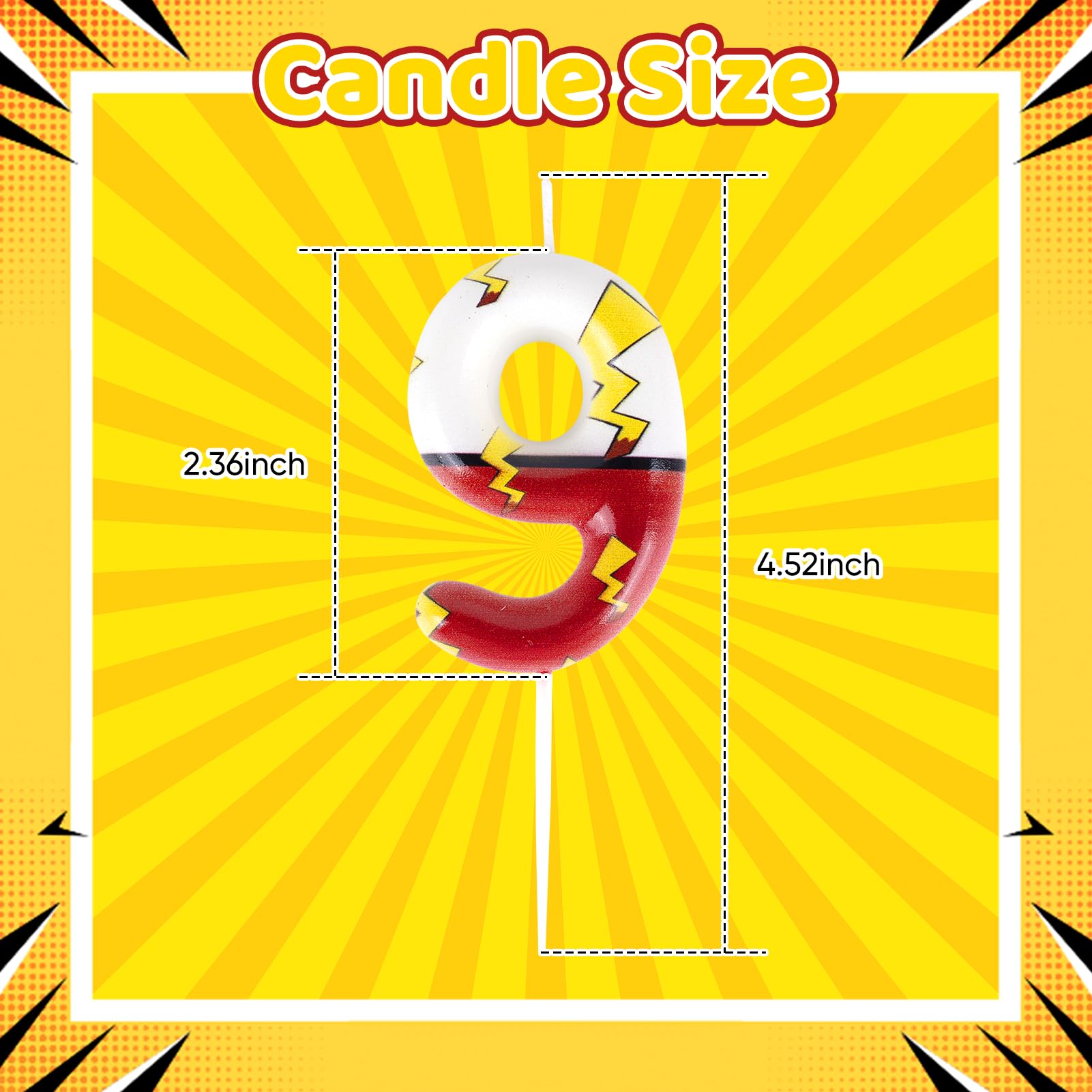 Anime numeral cake topper with red and white candle