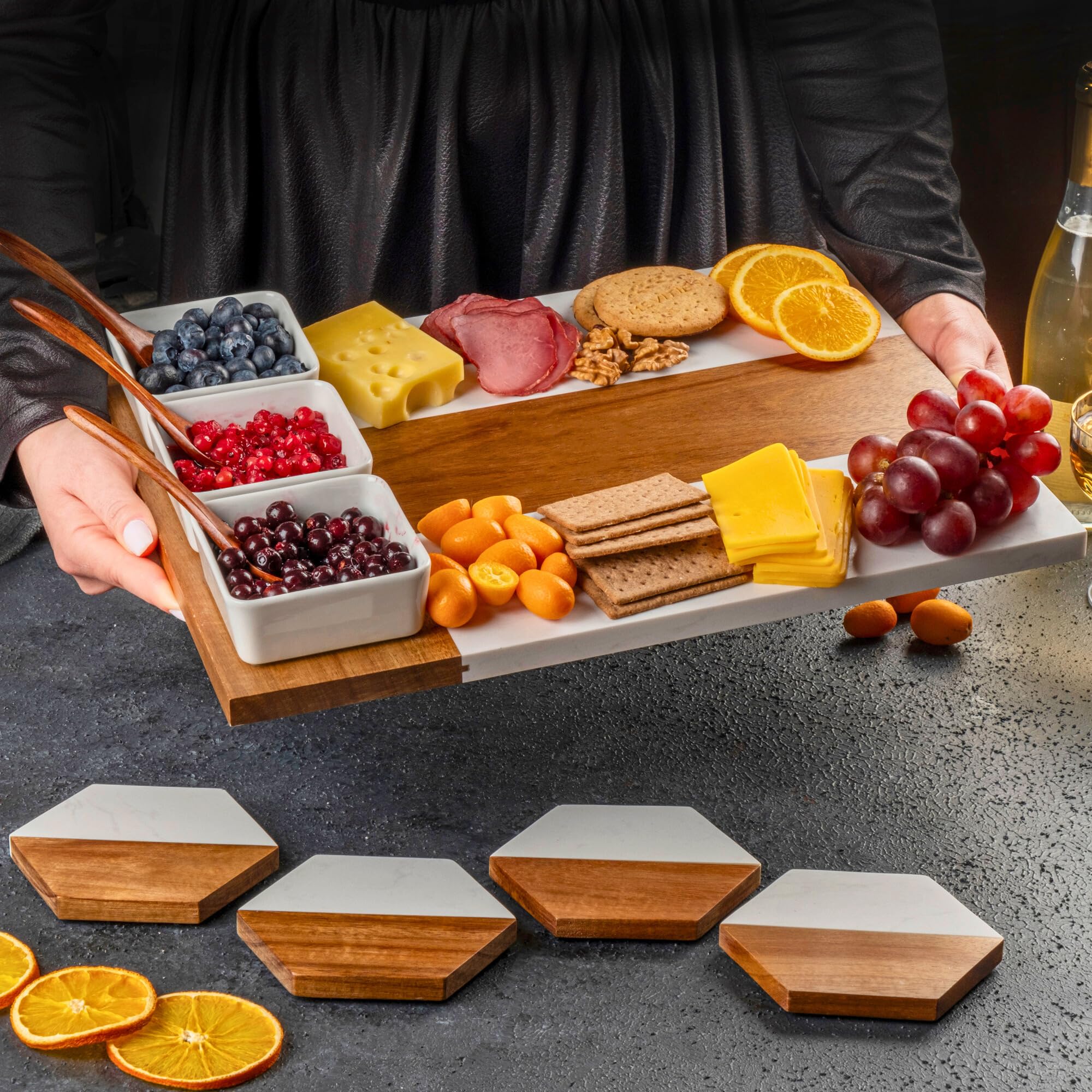 Anniversary gift charcuterie board with engraving