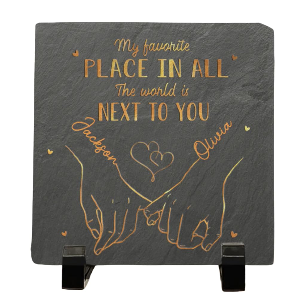 Anniversary stone decorative garden keepsake for husband and wife