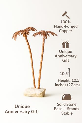 Handmade copper palm tree artwork