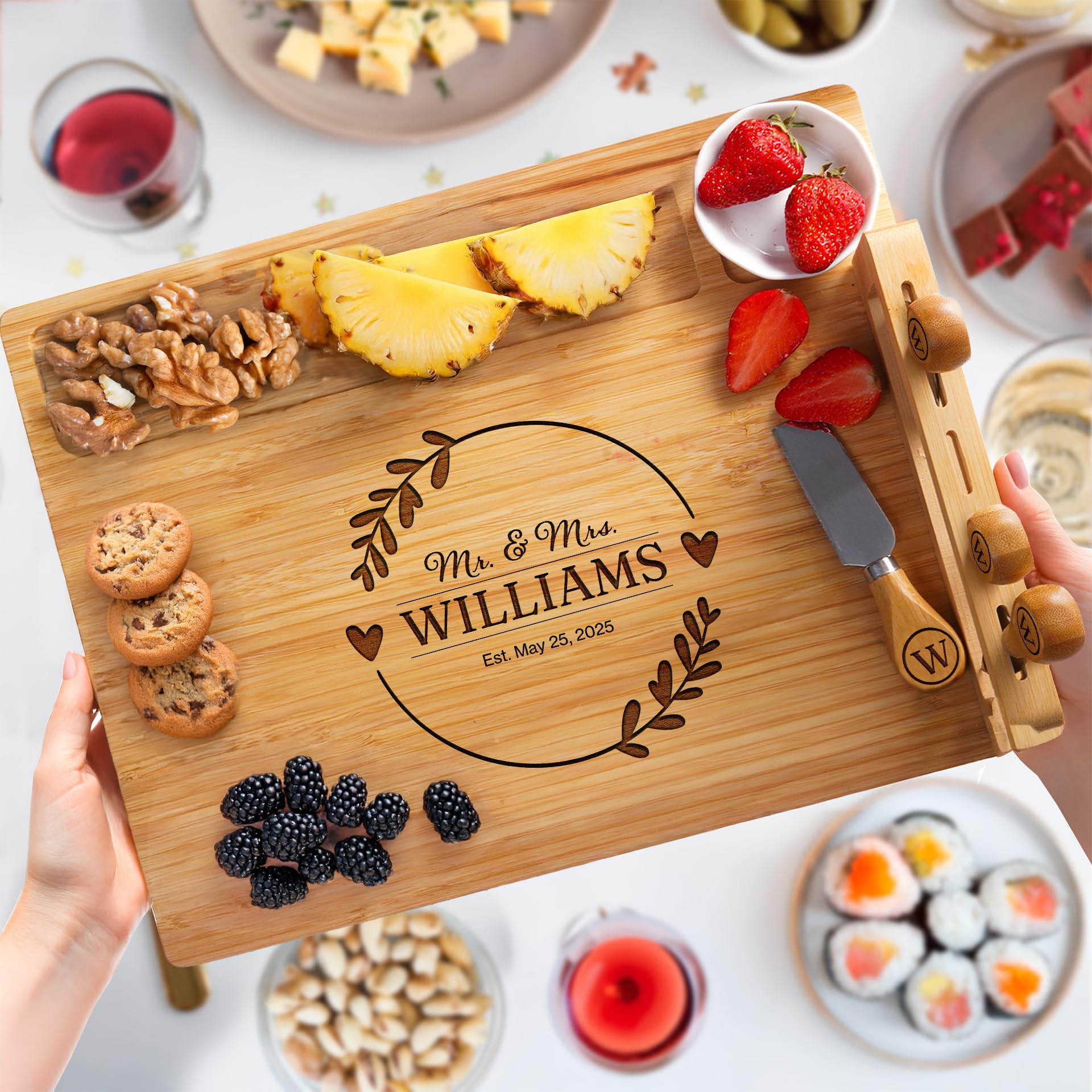 Anniversary gift charcuterie board design