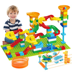 Anpcso Marble Run Building Blocks 128 PCS set with colorful blocks