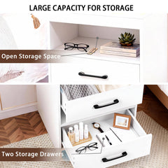 ansefe bedside table two drawers open compartment