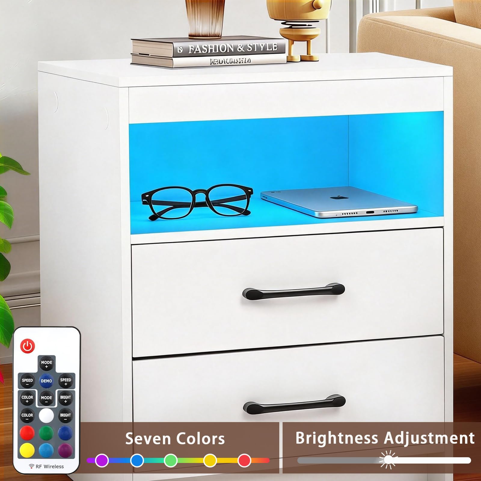 ansefe night stand ambient light color options