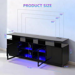 ansefe transparent glass door storage cabinet with six compartments