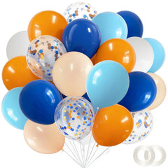 ANSOMO blue and orange latex balloons 12 inch 60 pcs set