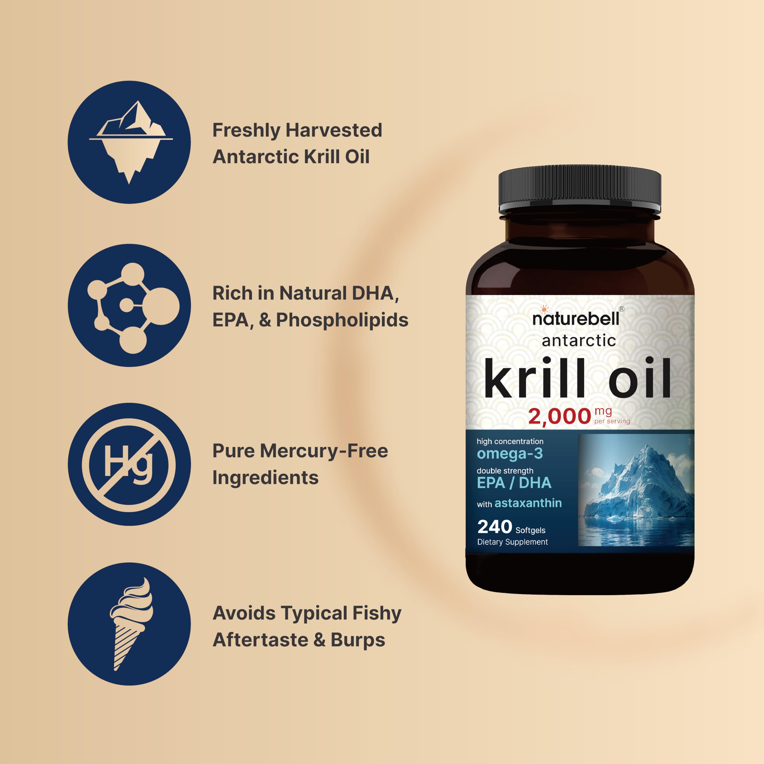 Mercury Free Krill Oil NatureBell softgels