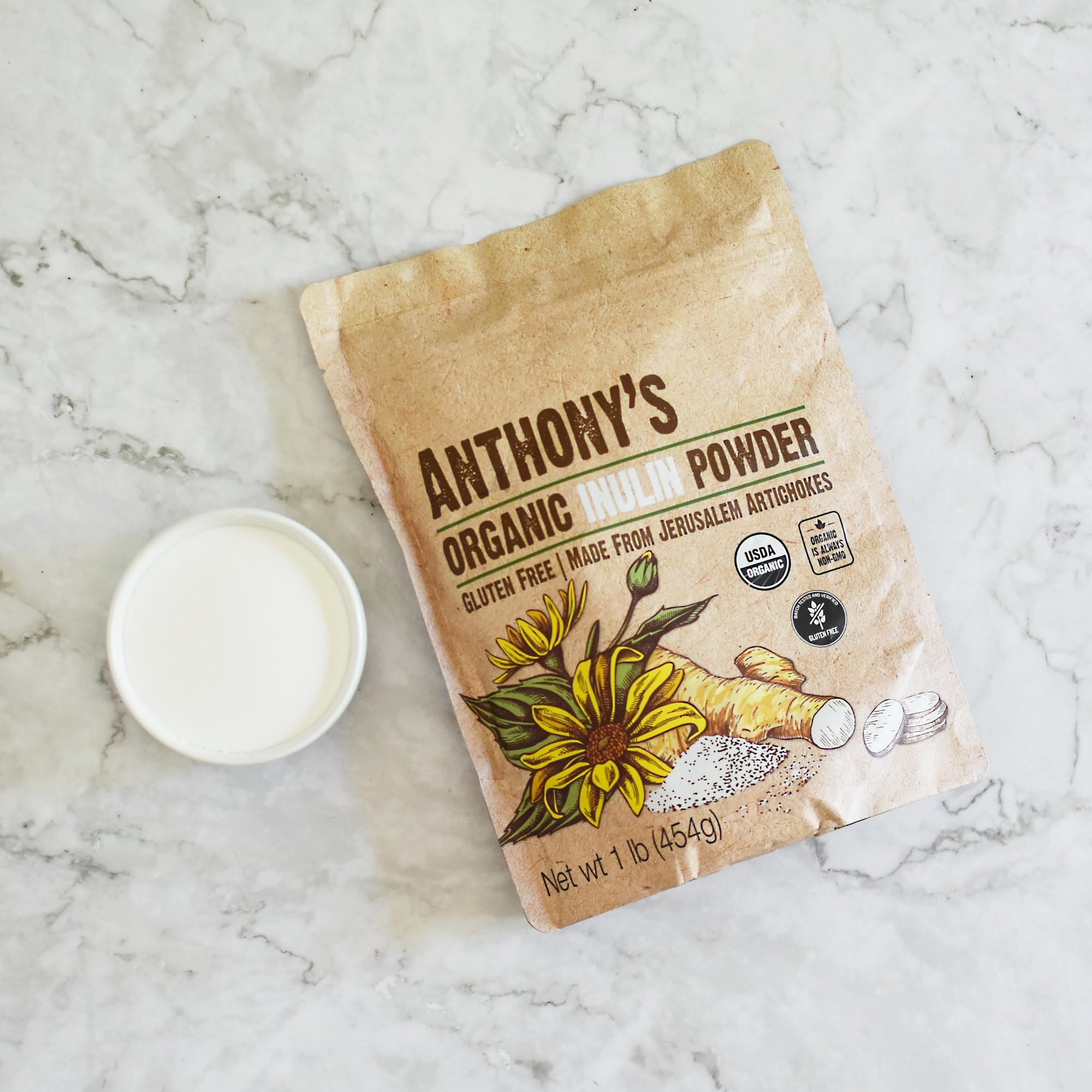 Anthony's Organic Inulin Powder label detail