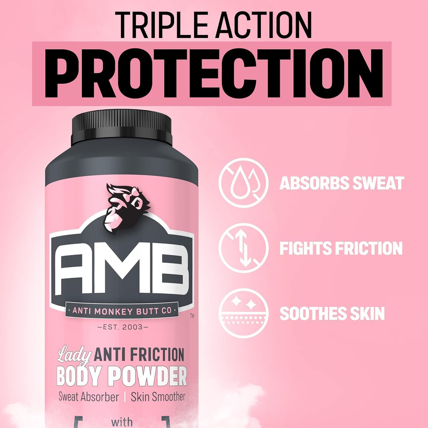 Anti Monkey Butt Body Powder for Women 2 pack carton side view