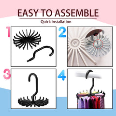 anti-slip arm securing ties on circular tie hanger