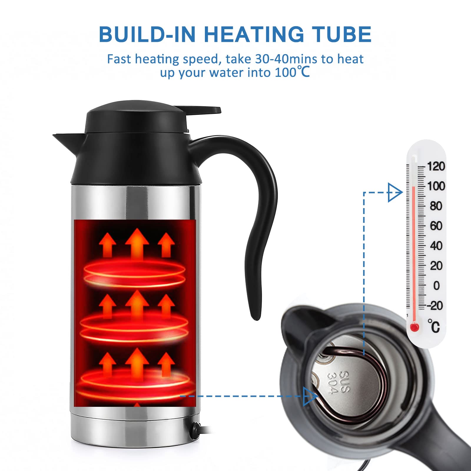 Fits most car cup holders for kettle use in vehicles