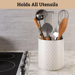 Utensil holder dimensions 5.5 inches wide by 6.5 inches tall