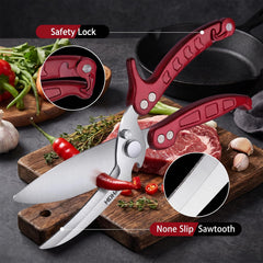 Ergonomic anti-slip handle poultry shears
