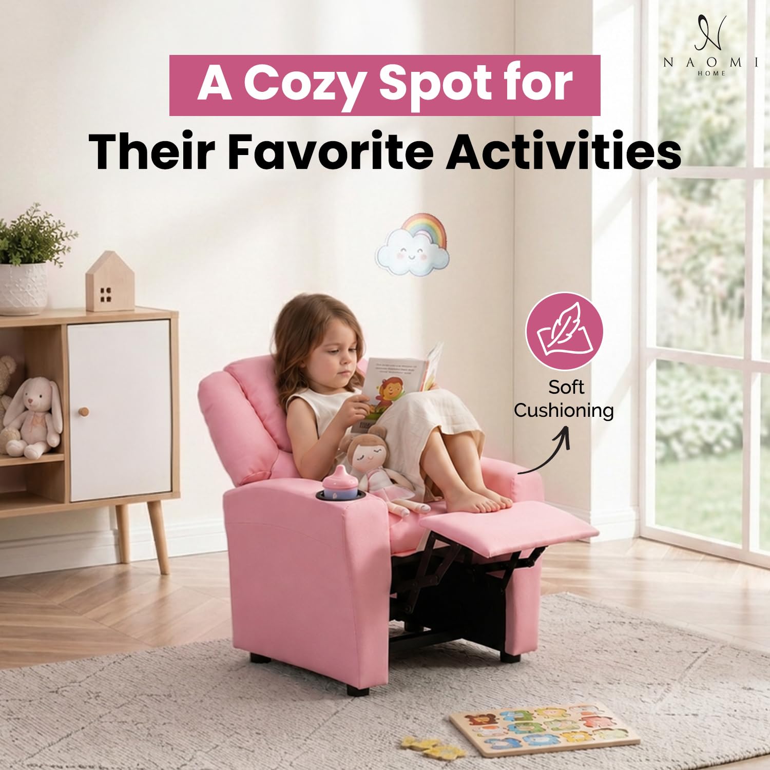 Anti-slip legs on the toddler recliner