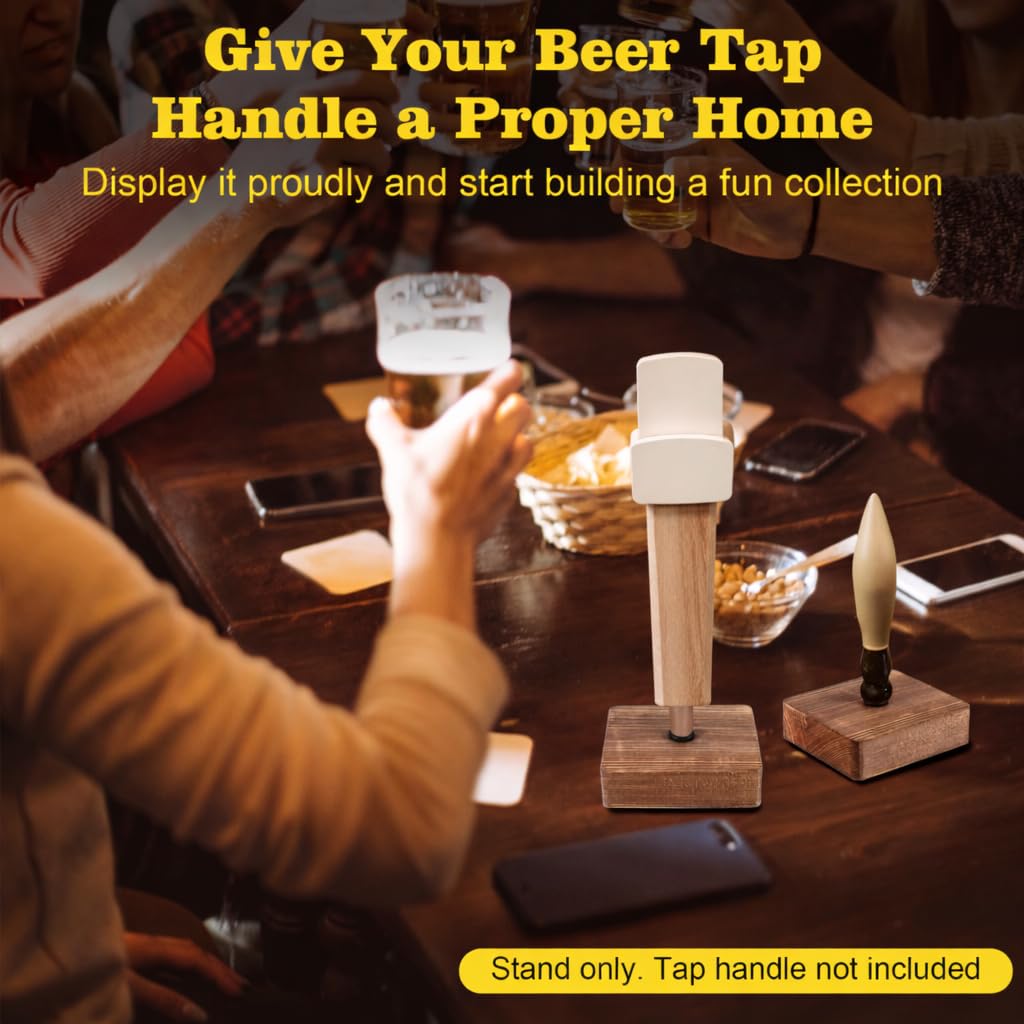 1-pack Charred Wood Beer Tap Handle Holder hardware